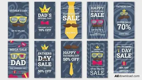 10 Father`s Day Sales 2020 Freebies template preview