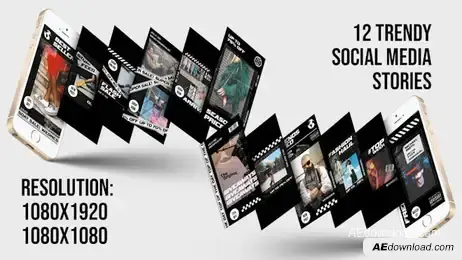 12 Trendy Social Media Stories Freebies template preview
