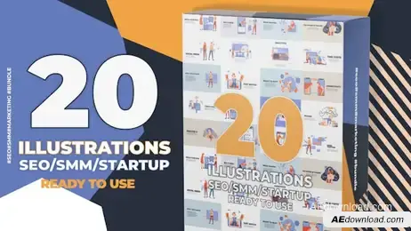 20 Digital Marketing Illustrations Freebies template preview
