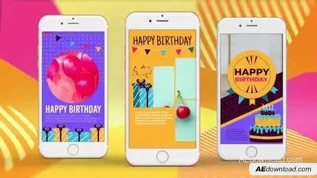 24 Instagram Stories B-Day Freebies template preview