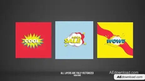 24 Retro Comics Title Freebies template preview