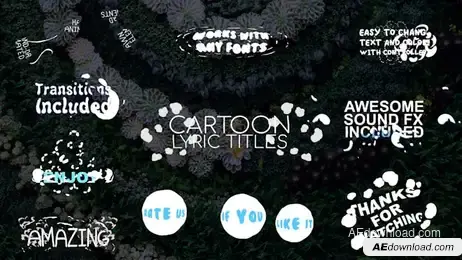 2D Cartoon Lyric Titles Freebies template preview