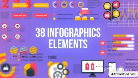 38 Infographics Elements Freebies template preview