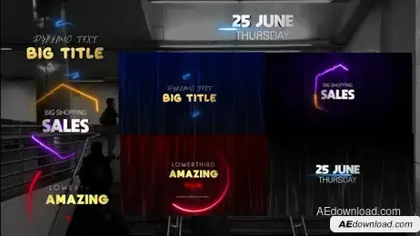 3D Neon Big Titles & Lower Third Freebies template preview