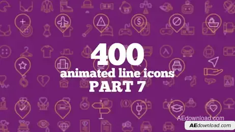 400 Animated Line Icons (Part 7) Freebies template preview