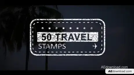 50 Travel Stamps Freebies template preview