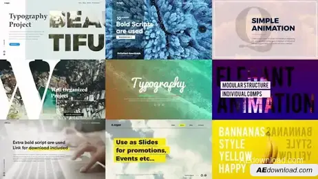 Animated Typography Scenes Freebies template preview