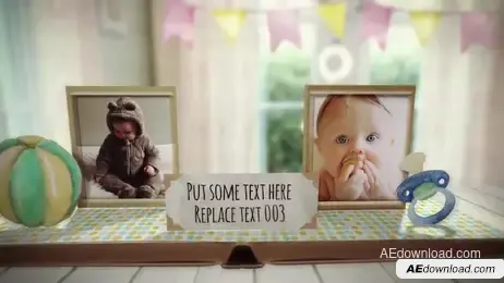 Baby Pop-up Photo Album Freebies template preview