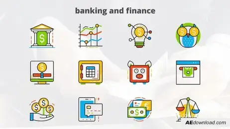 Banking and Finance - Flat Animated Icon Freebies template preview