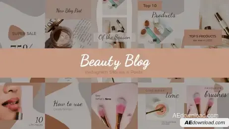 Beauty Blog Instagram Stories & Posts Freebies template preview