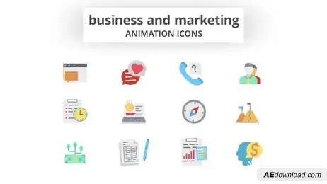 Business & Marketing - Animation Icons Freebies template preview