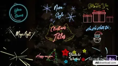 Christmas Neon Titles Freebies template preview