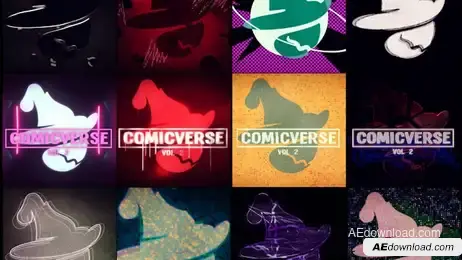 ComicVerse Vol 2 Logo Reveal Freebies template preview