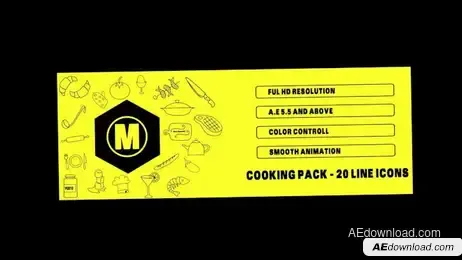 Cooking Pack - 20 Line Icons Freebies template preview