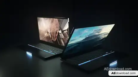 Dark Laptop Mockup Freebies template preview
