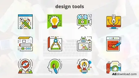 Design Tools - Flat Animated Icons Freebies template preview