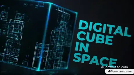 Digital Cube In Space (Logo Reveal) Freebies template preview