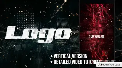 Digital Glitch Logo Reveal Freebies template preview
