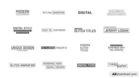 Digital Glitch Titles Freebies template preview
