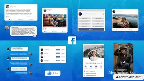 Facebook Social Media Elements Freebies template preview