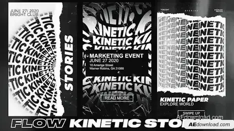 Flow Kinetic Typography Stories Freebies template preview