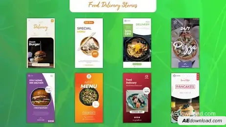 Food Delivery Stories Freebies template preview