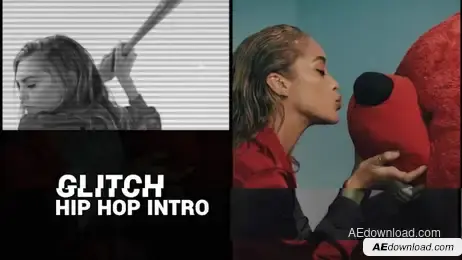 Glitch Hip Hop Intro | VHS Opener Freebies template preview