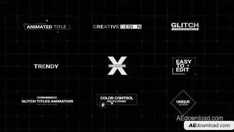 Glitch Titles Animation Freebies template preview