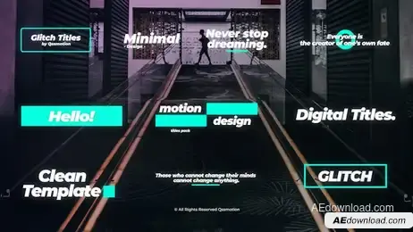 Glitch Titles Freebies template preview