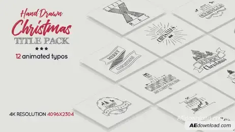 Hand Drawn Christmas Titles Pack Freebies template preview