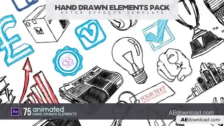 Hand Drawn Elements Pack Freebies template preview
