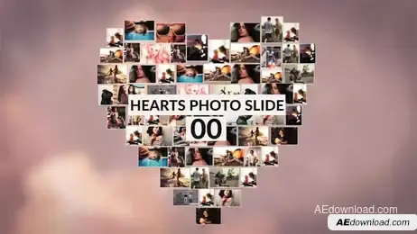 Hearts Photo Slide Freebies template preview
