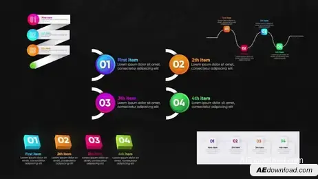 Infographic Animated Lists V5 Freebies template preview