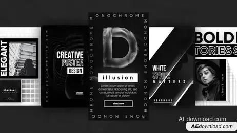 Instagram Monochrome Stories Freebies template preview