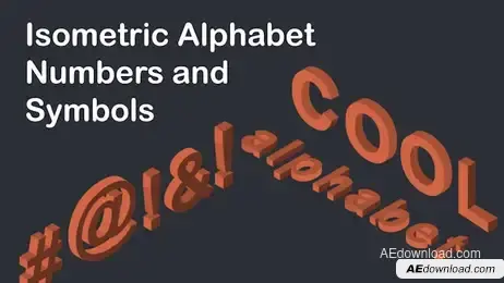 Isometric Alphabet, Numbers And Symbols Freebies template preview