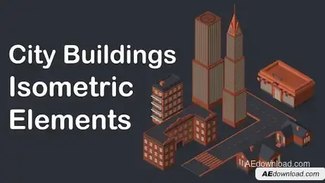 Isometric City Buildings Freebies template preview