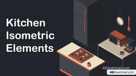 Kitchen Isometric Elements Freebies template preview