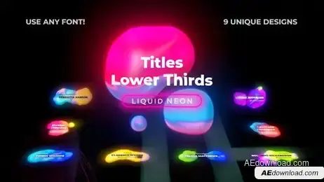 Lower Thirds Liquid Neon 4 Freebies template preview