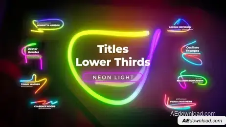 Lower Thirds Neon Titles 3 Freebies template preview