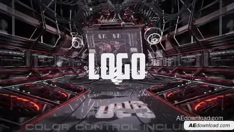 Mechanical HUD Glitch Logo Freebies template preview