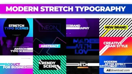 Modern Stretch Typography Freebies template preview