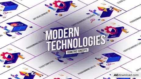 Modern Tecnology - Isometric Concept Freebies template preview