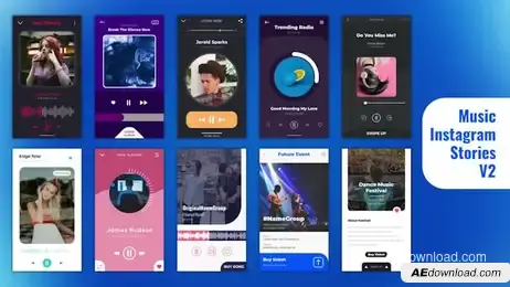 Music Instagram Stories V2 Freebies template preview