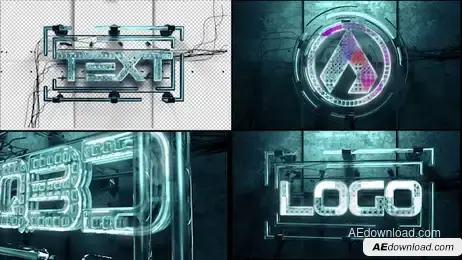 Neon Logo Glass Freebies template preview