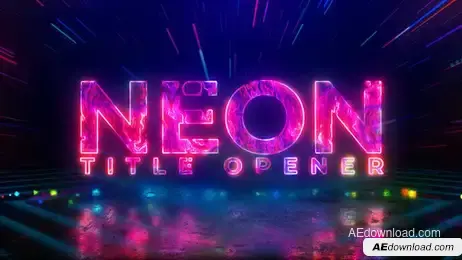 Neon Title Opener Freebies template preview