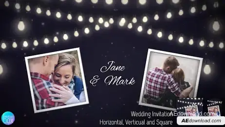 Night Bulbs Wedding Invitation Freebies template preview