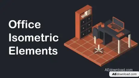 Office Isometric Elements Freebies template preview