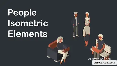 People Isometric Elements Freebies template preview