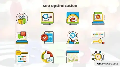 SEO Optimization - Flat Animated Icons Freebies template preview