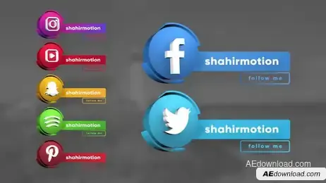 Social Media 3D Lower Thirds Freebies template preview